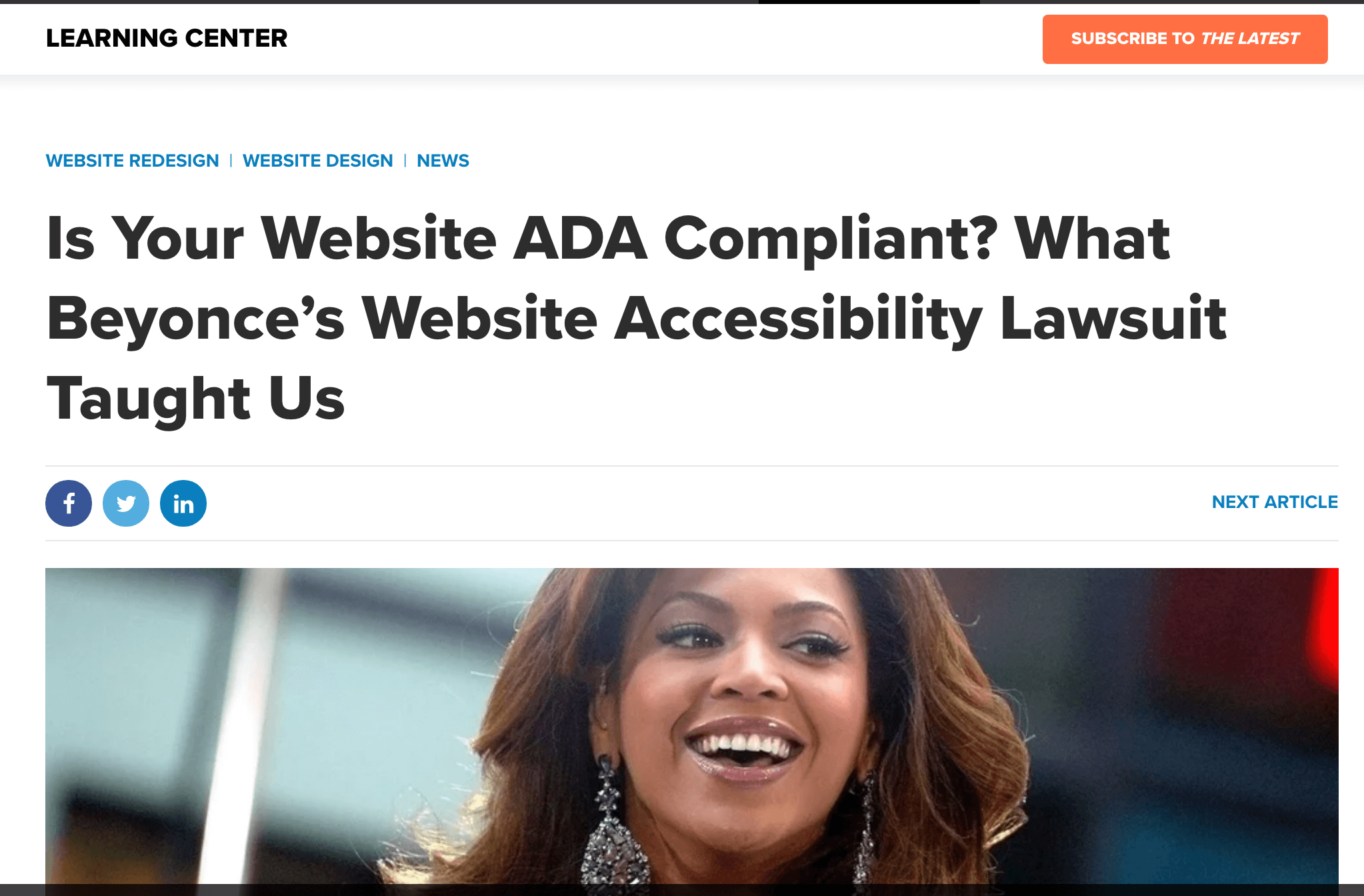 BEYONCE ADA COMPLIANCE LAWSUIT